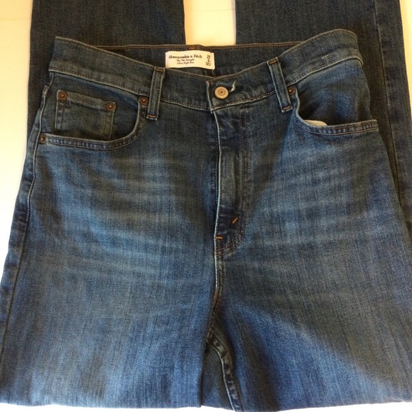 Abercrombie & Fitch Y2K 90’s Straight Ultra High Rise Denim Blue Jeans Size 28 - Picture 5 of 7
